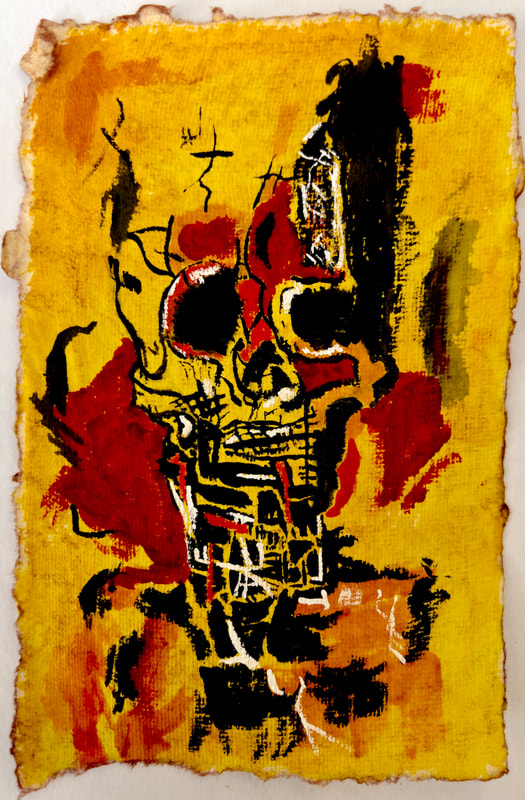Skull, Emerson Murray, painter, painting, artist, expressive, emotive, figures, DoonArt Tour, Santa Cruz, California
