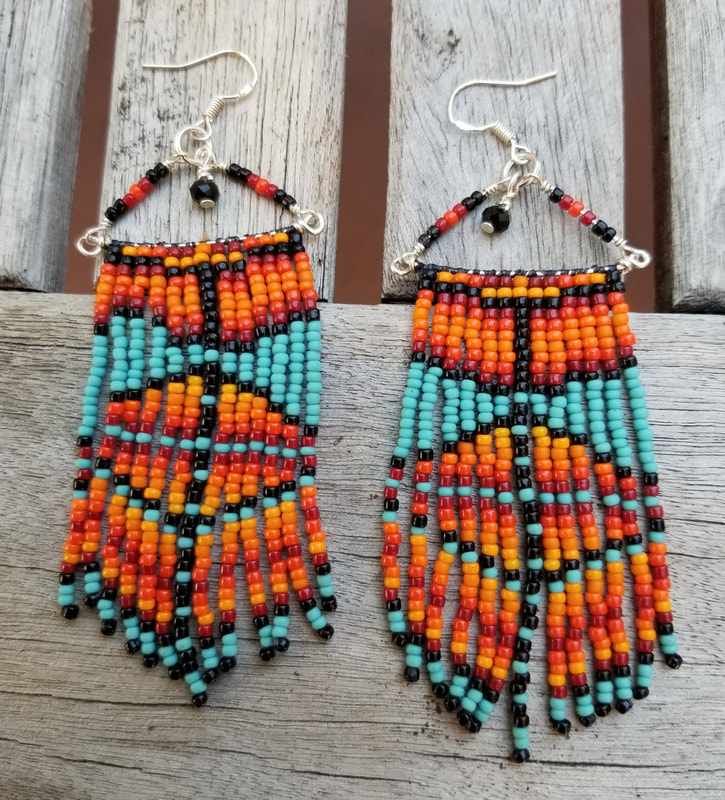 Patty King, artist, jewelry, earrings, hand beaded, ethnic designs, gem stones, DoonArt Tour, Bonny Doon, California